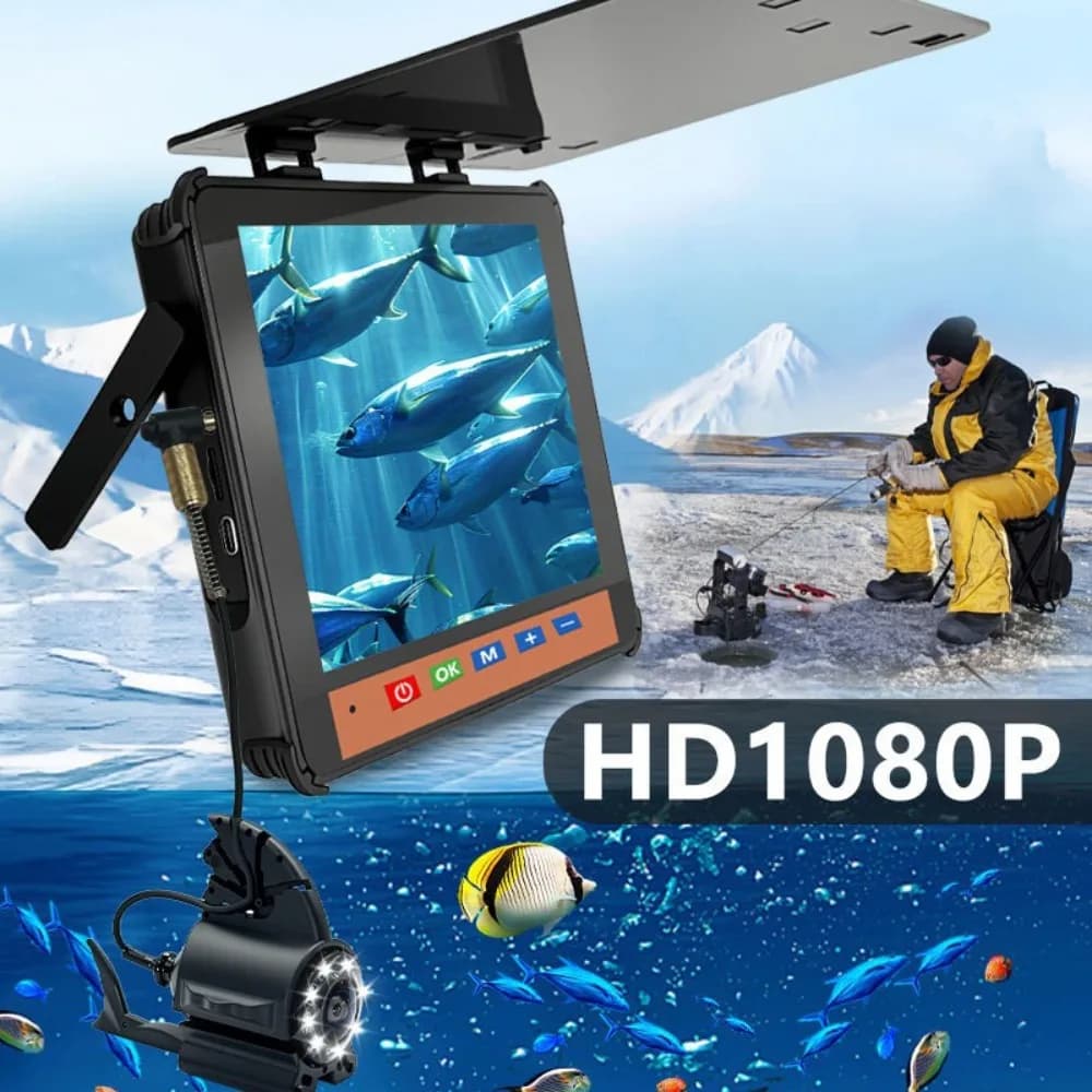 Caméra sous-marine DVR 8" pour pêche avec écran 1280x720, vision 1080P Full HD jusqu'à 20m de profondeur