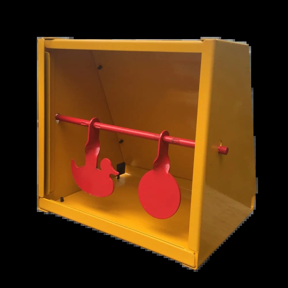Piège à pellets Trapézoïde BBS 14cm avec cible tournante et 20 cibles papier incluses pour tir de précision
