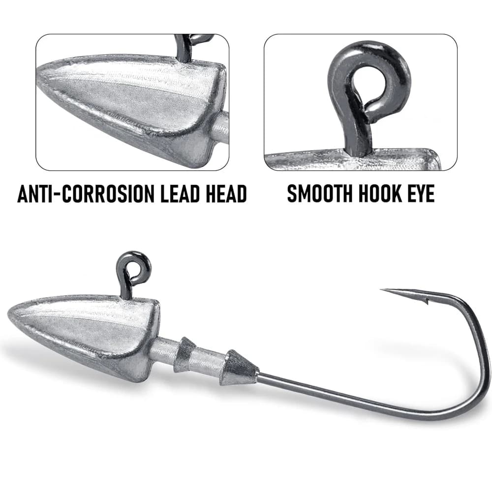 Hameçons triangle head pour Texas rig fishing avec poids de 3.5g à 35g pour pêche aux leurres souples