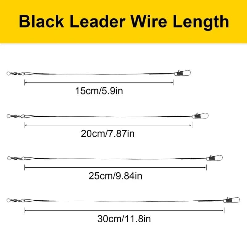 20 leaders acier anti-morsure 15-30cm - Bas de ligne métal avec émerillon protection brochets sandres