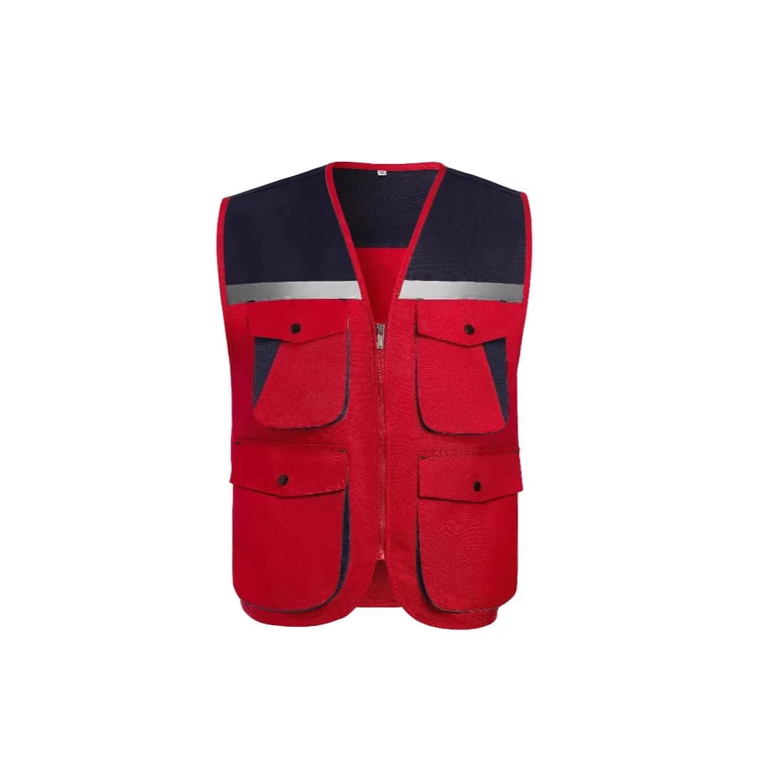 Gilet de travail épais avec bandes réfléchissantes pour équipes pêche et activités nautiques sécurisées