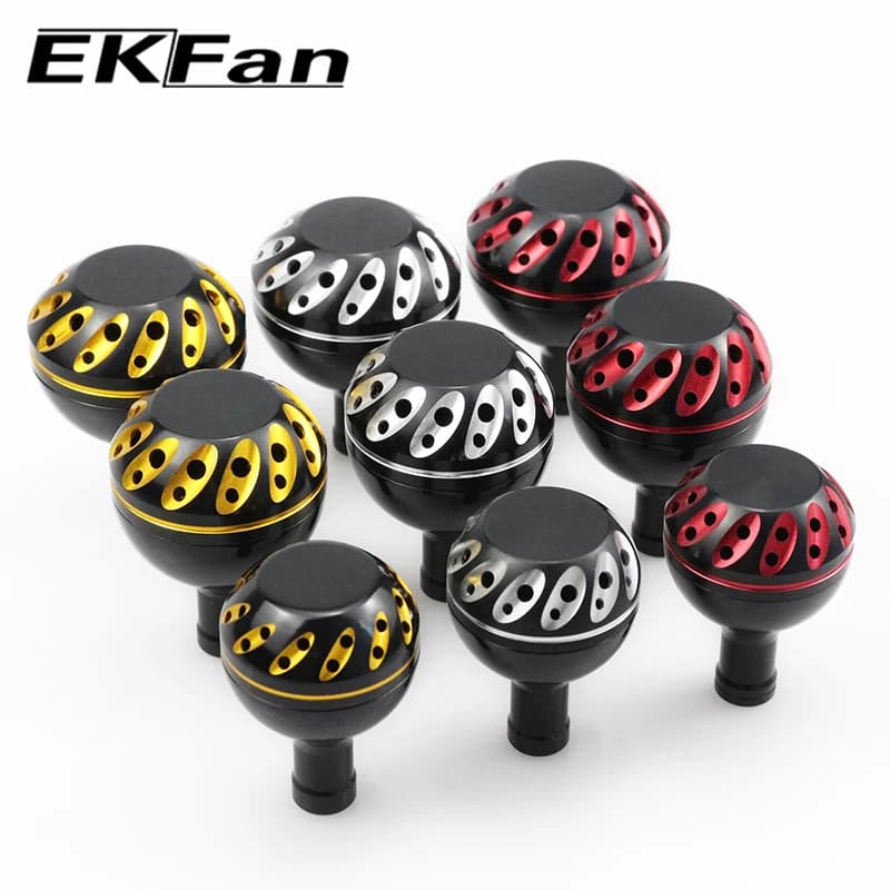 Poignée de moulinet EKfan 30/35/38mm en alliage métal pour pêche spinning et baitcast - Compatible Daiwa Shimano