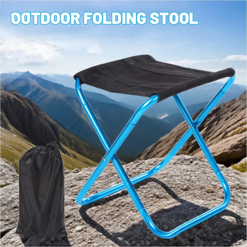 Tabouret pliant aluminium mini stockage pour pêche et pique-nique - Ultraléger camping