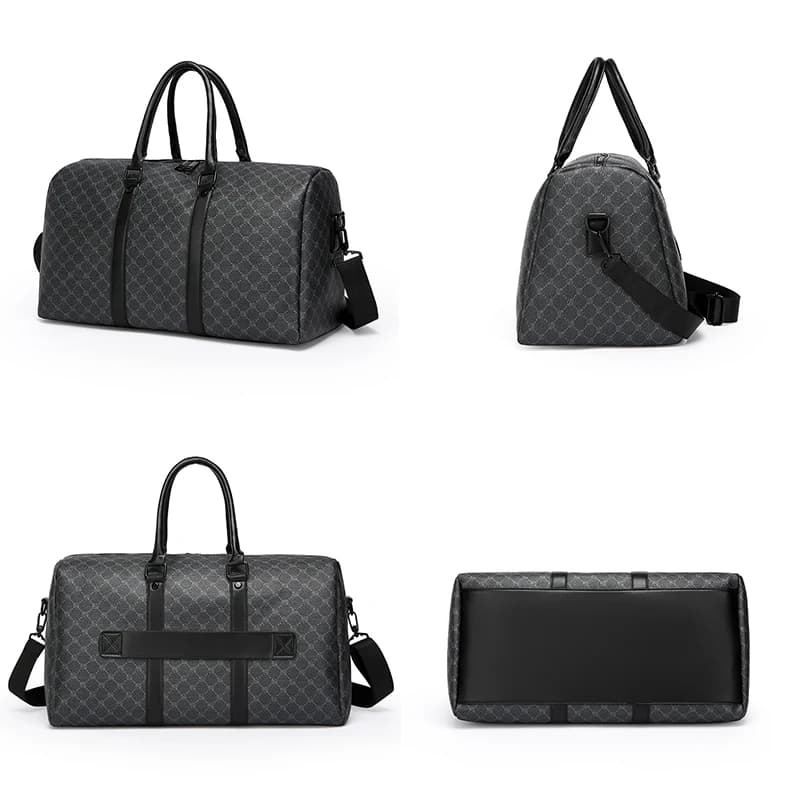 Sac de voyage homme grande capacité noir classique - Pêche et affaires - Sac à main et épaule imprimé