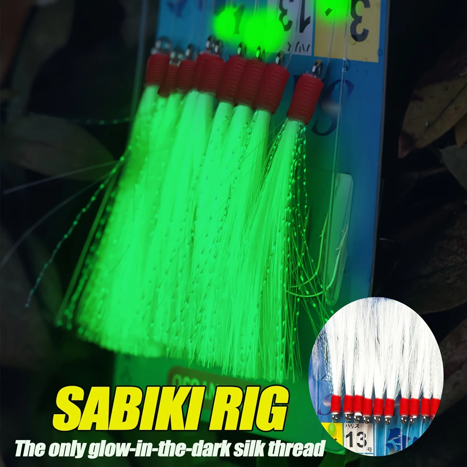 Kit de pêche Sabiki Takbas 10 hêmons appâts, leurres maquereau mer et eau douce, matériel de pêche durable