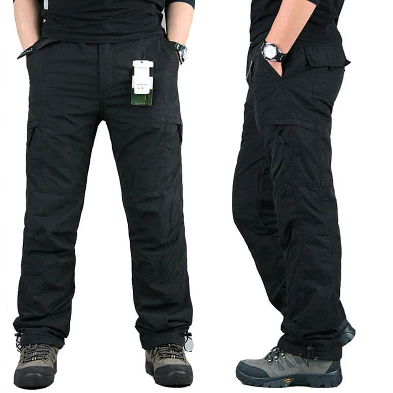 Pantalon d'hiver polaire cargo homme - Épais chaud pour pêche hivernale et conditions froides extrêmes