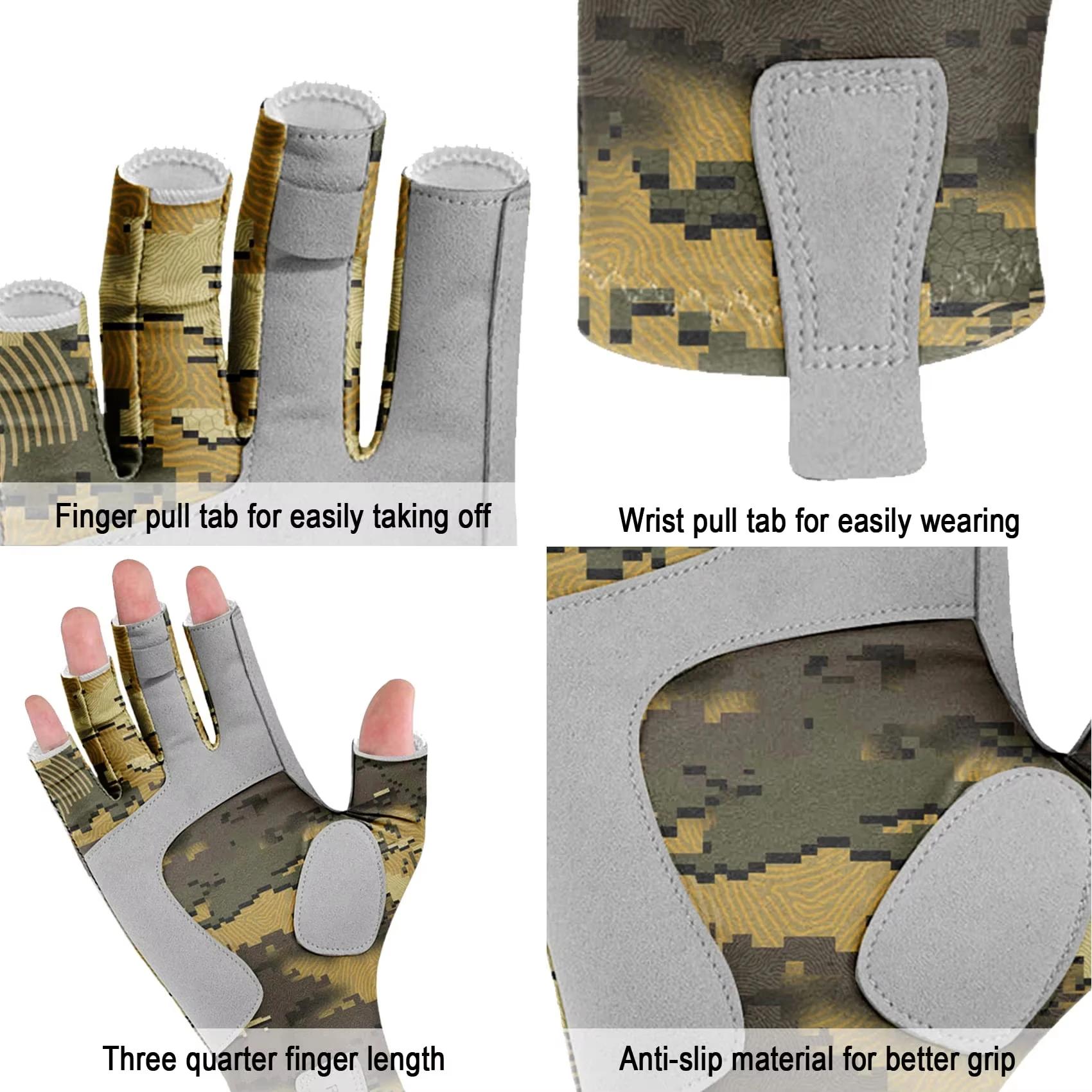 Gants pêche doigts libres Riverruns - Gants techniques pour pêche, kayak, randonnée et cyclisme