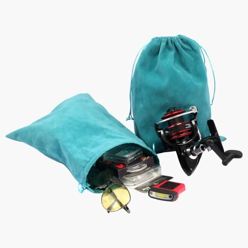 Sac de protection pour moulinets de pêche - Poche de rangement portable avec cordon de serrage