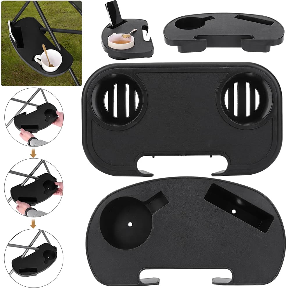 Tablette latérale universelle pour fauteuil de pêche avec emplacement téléphone et rangements