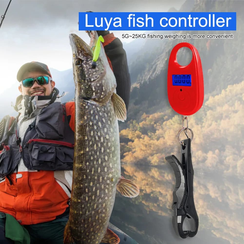 Pèse-poisson électronique 40kg portable avec pince à poisson - Balance suspendue 3 modes pour pêche