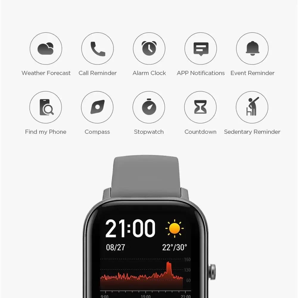 Amazfit GTS smartwatch reconditionné - Étanche 5ATM, suivi sport, widgets personnalisables - Montre connectée homme femme
