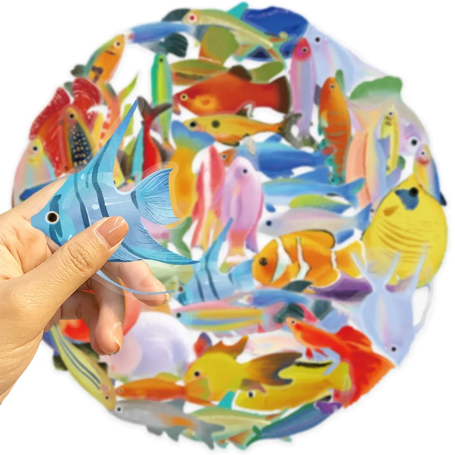 Autocollants poissons et créatures marines 50 pièces - Décoration boîte à pêche et équipements