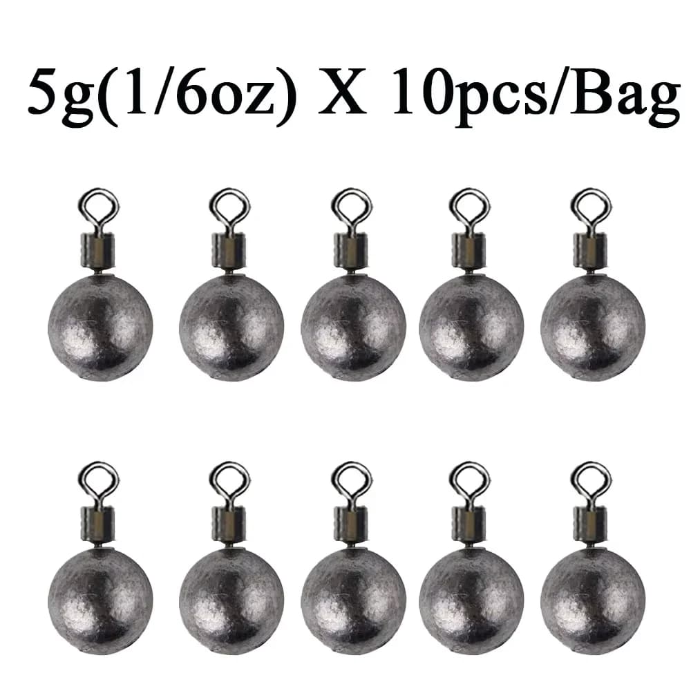 Lot de 10 plombs de pêche pour carpe 3.5g 5g 7g 10g 14g 20g | Poids