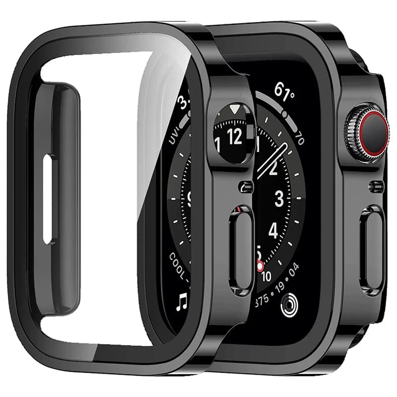 Protection écran verre trempé pour Apple Watch 9 8 7 6 SE Ultra 49mm 45mm 41mm coque bord droit étanche