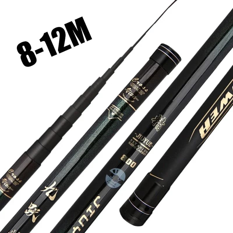 Canne télescopique carbone 8m-12m super dure 10kg+ longue distance lancer stream rod qualité