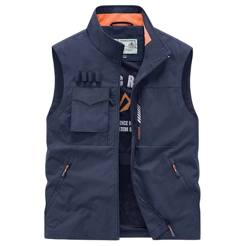 Gilet sans manches mesh pêche sportive été, multi-poches pour randonnée jogging et voyage
