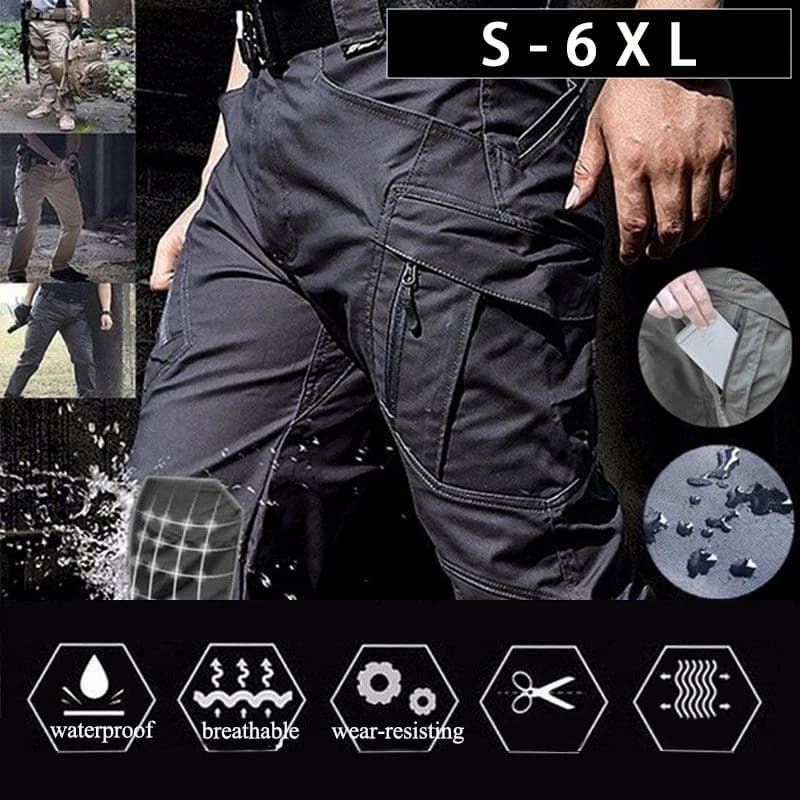 Pantalon tactique militaire homme grande taille 6XL pour pêche en conditions extrêmes