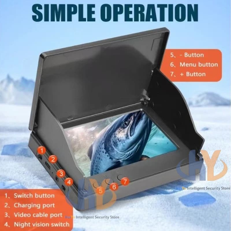Caméra sous-marine finder pêche eau trouble visible 100m vision nocturne waterproof ultra-claire 4.3/5 pouces