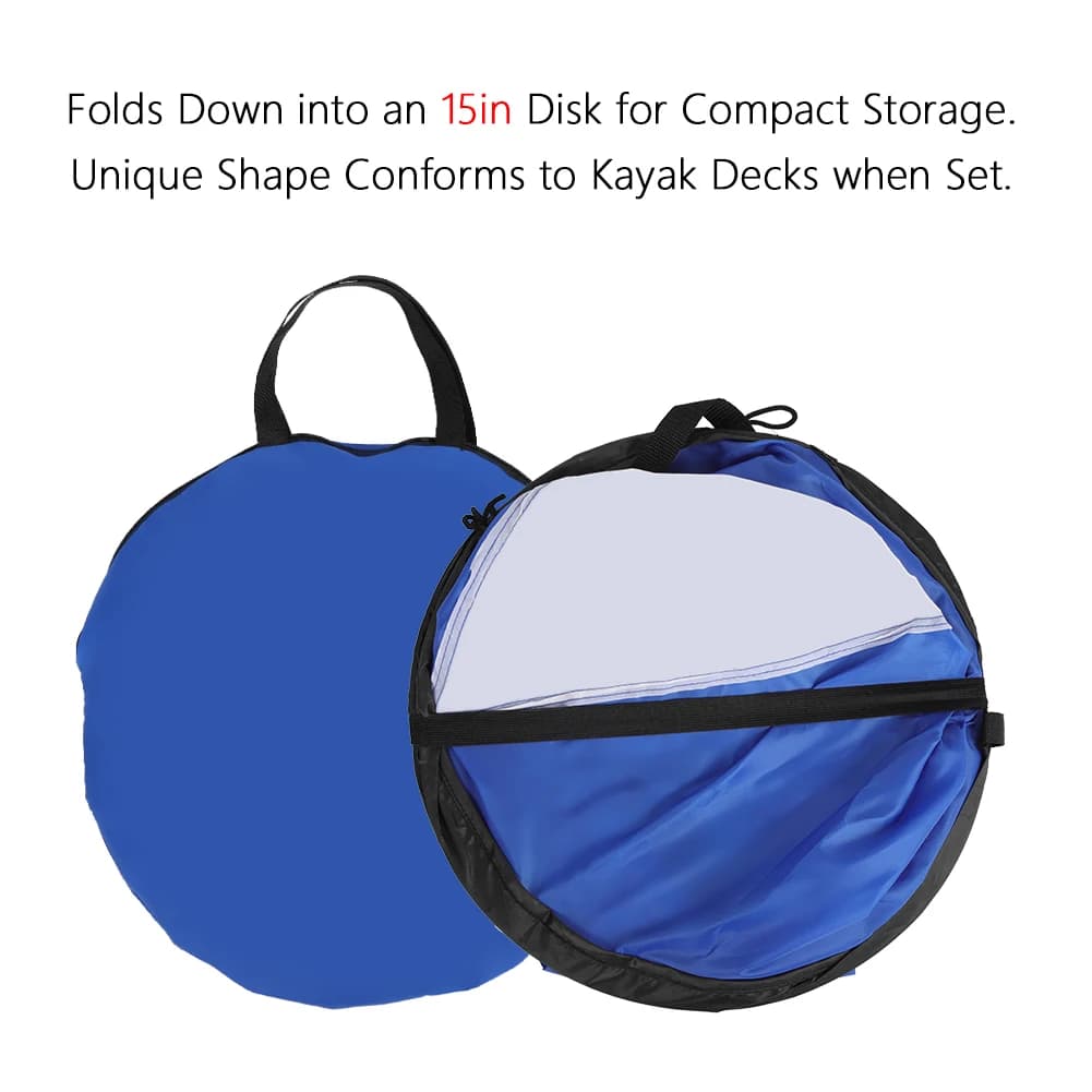Voile pliable transparente 108cm pour kayak et canoë - Sac de rangement bleu et blanc étanche