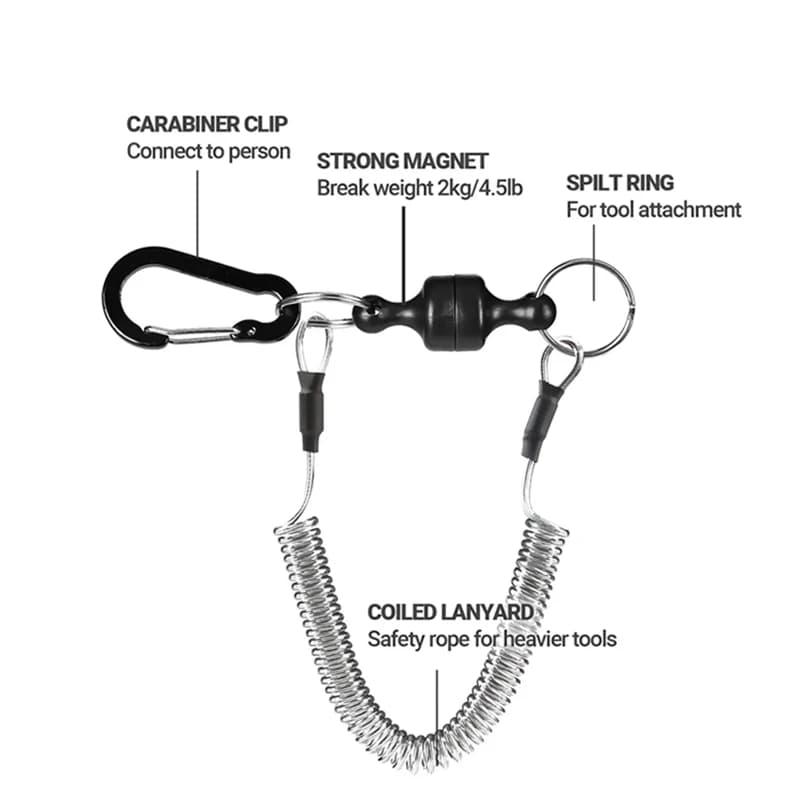 Cordon télescopique magnétique anti-perte pour outils - Sécurisez vos équipements de pêche en extérieur