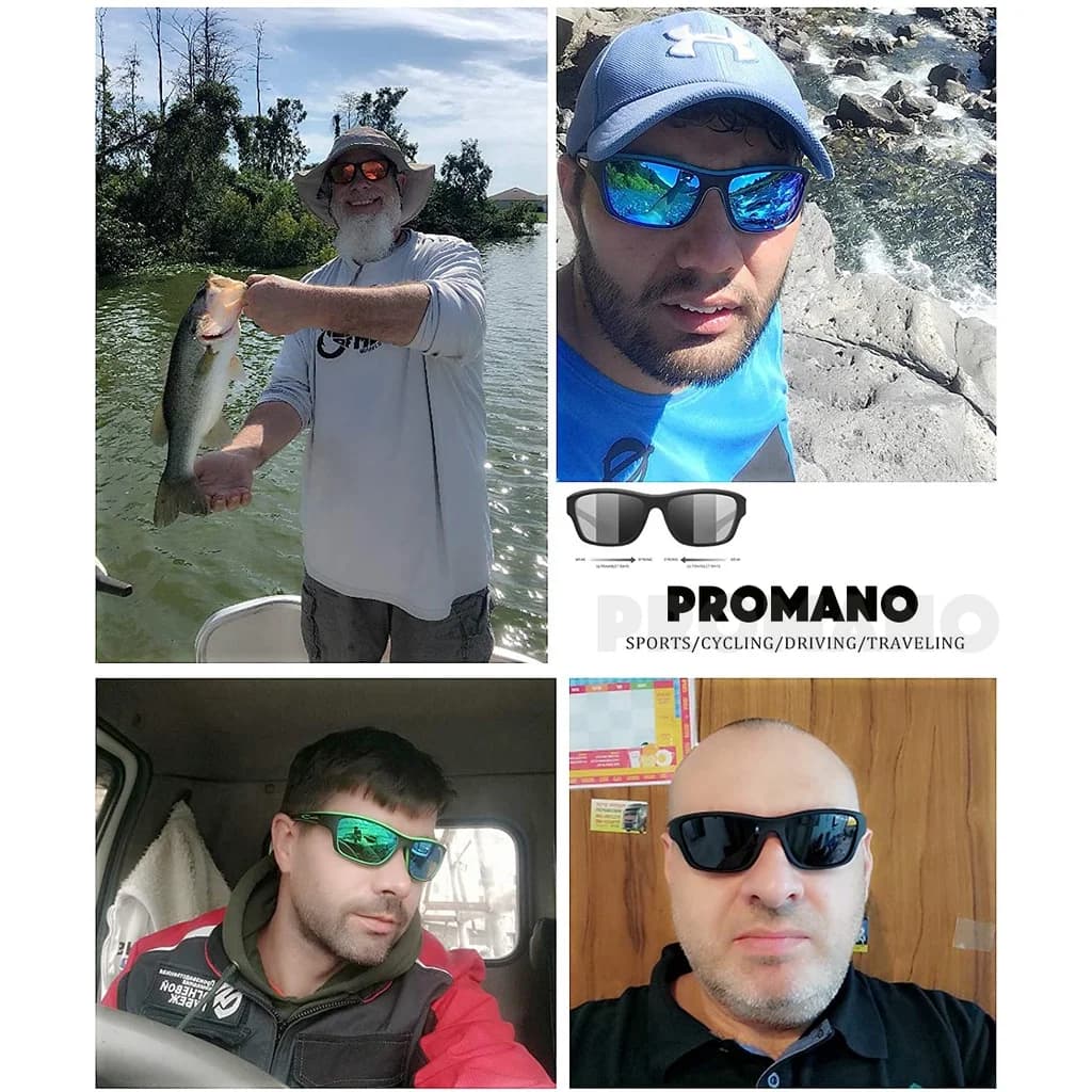 Lunettes de pêche polarisées homme UV400 pour conduite randonnée et pêche sportive