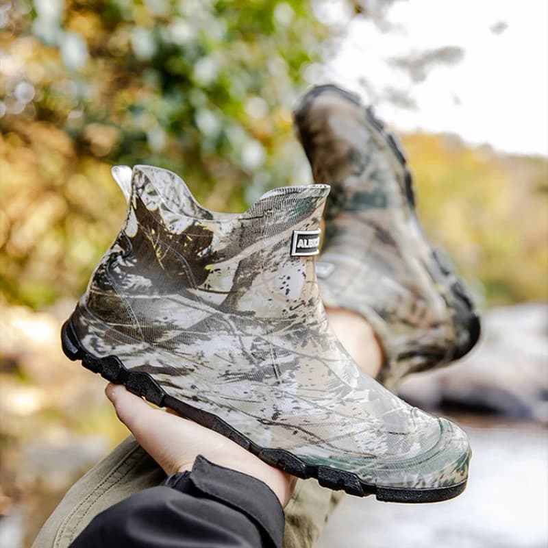Bottes jardin pêche camouflage basse - Chaussures homme imperméables doublées polaire qualité 2025