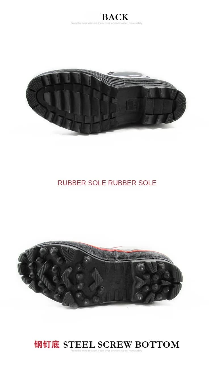 Chaussures de pêche homme semelles cloutées antidérapantes imperméables bottes pantalon