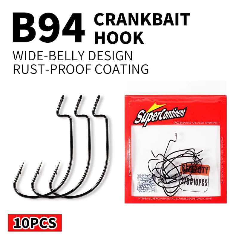 Supercontinent 10PCS hameçons crank offset 6#-3/0 pour appâts souples vers pêche leurres accessoires