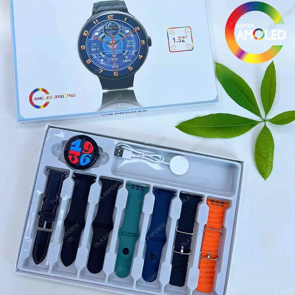 Bracelet montre 7 en 1 sport AMOLED GPS appels Bluetooth étanche Android iOS 2025 nouveau