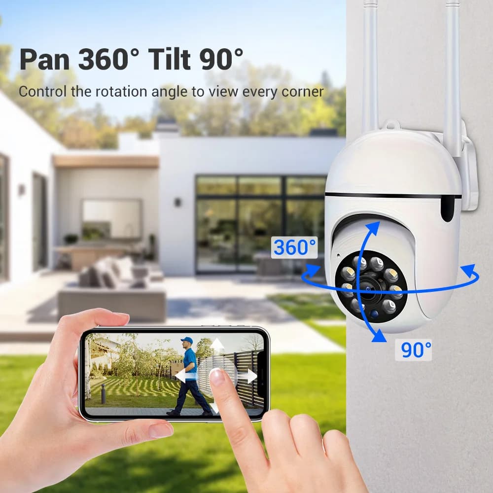 Caméra de sécurité WiFi 1080P pour bateau pêche - Vision nocturne couleur audio bidirectionnel 360°