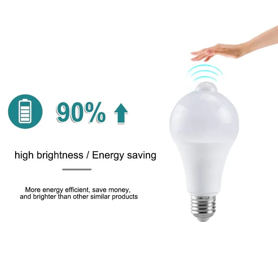 Ampoule LED Détecteur Mouvement PIR E27 B22 12-20W Économie Énergie Éclairage Extérieur Intérieur Automatique