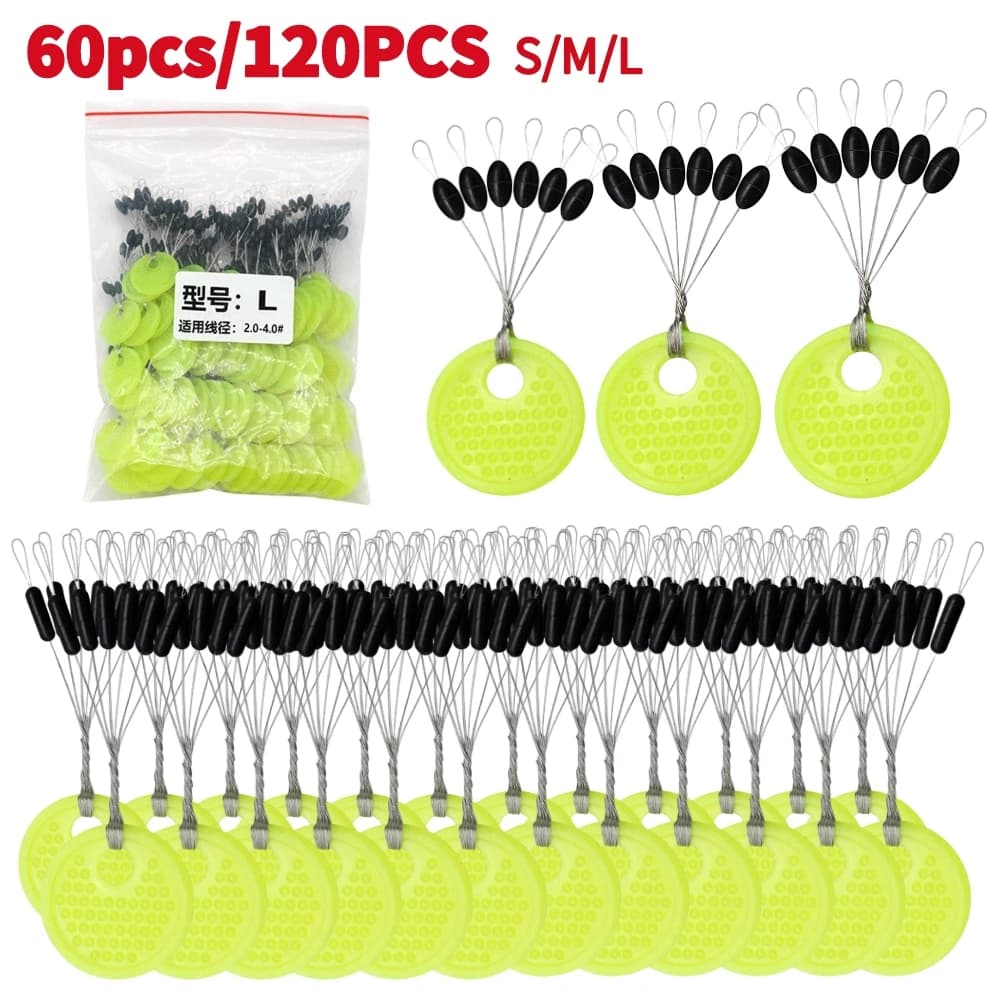 60/120 pièces stops flotteurs caoutchouc pêche carpe - Ovale noir pour pêche à l'anglaise et mouche