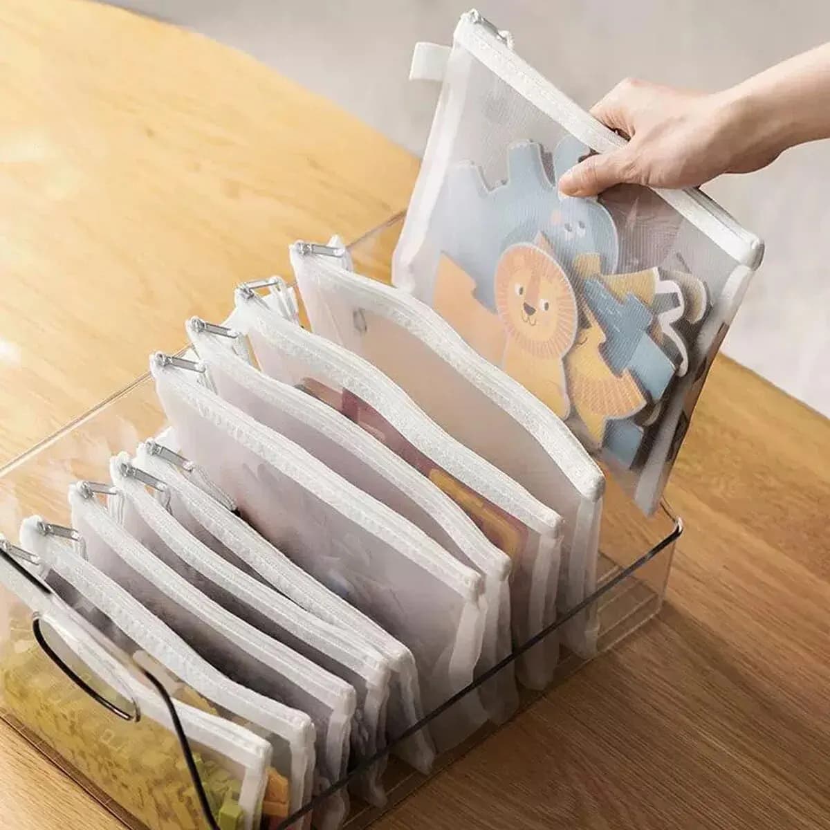 3 pochettes zippées mesh A4 A5 A6 - Trousse maquillage scolaire bureau rangement étanche