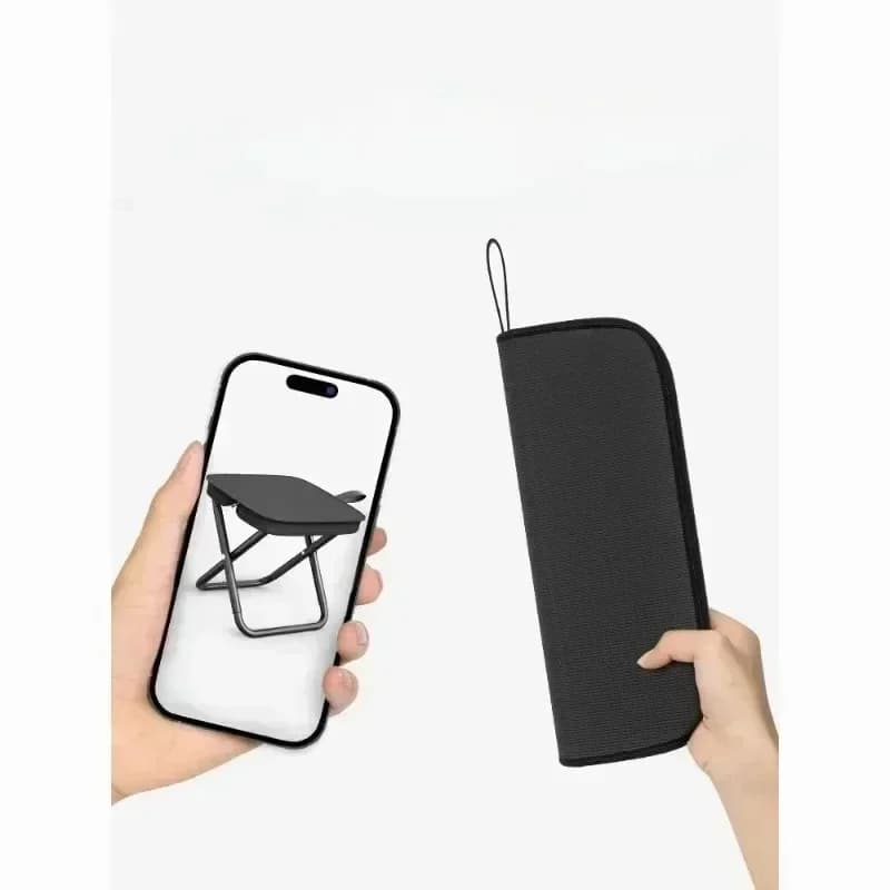 Tabouret de pêche portable en forme d'étui à crayons - Petit siège pliant sac à main pour tourisme et loisirs