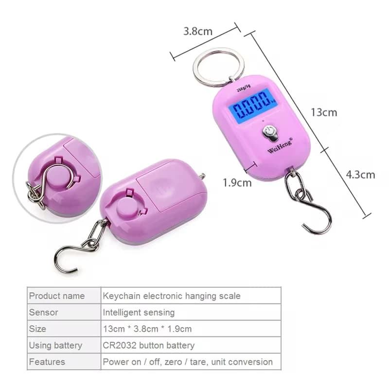Mini balance suspendue portable 25kg/5g LCD numérique pour pêche bagages voyage pesée porte-clés
