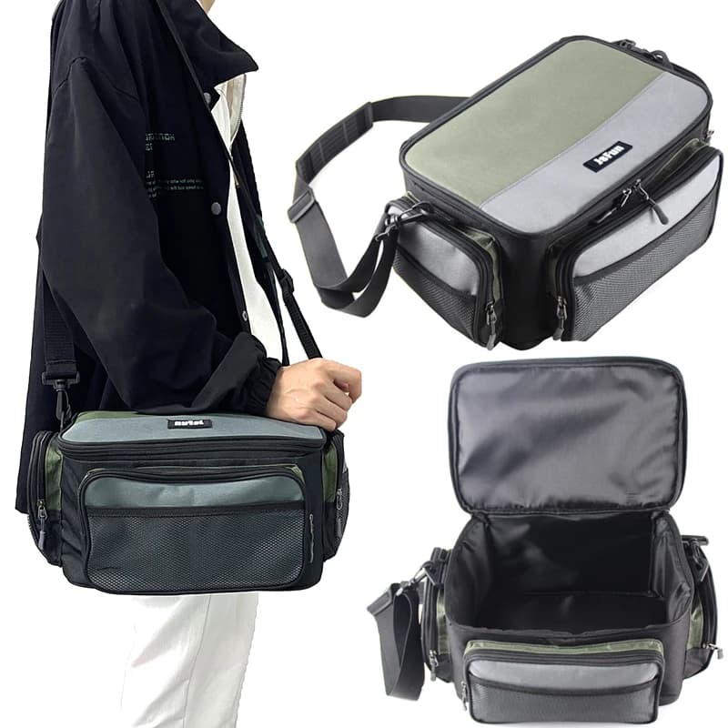 Grand sac pêche multifonction JSFUN Oxford : rangement moulinets et outils grande capacité