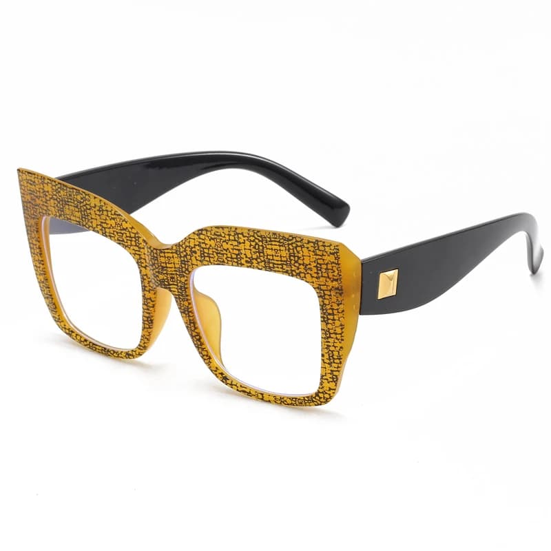 Lunettes de vue femmes pêche - Monture carrée surdimensionnée anti-lumière bleue, marque de luxe française