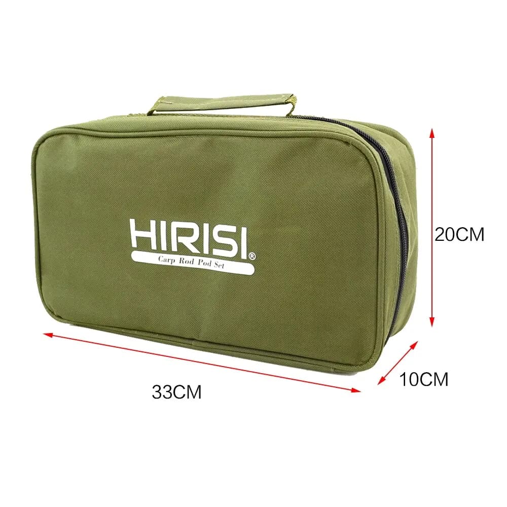 Sac de pêche Hirisi avec buzz bar et rod pod - 20x33x10cm étanche pour carpe et pêche au coup