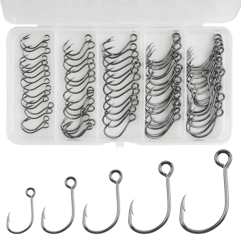 75 Hameçons Inline Single pour Leurres Cuillère et Spinner - Pêche Eau Douce et Salée