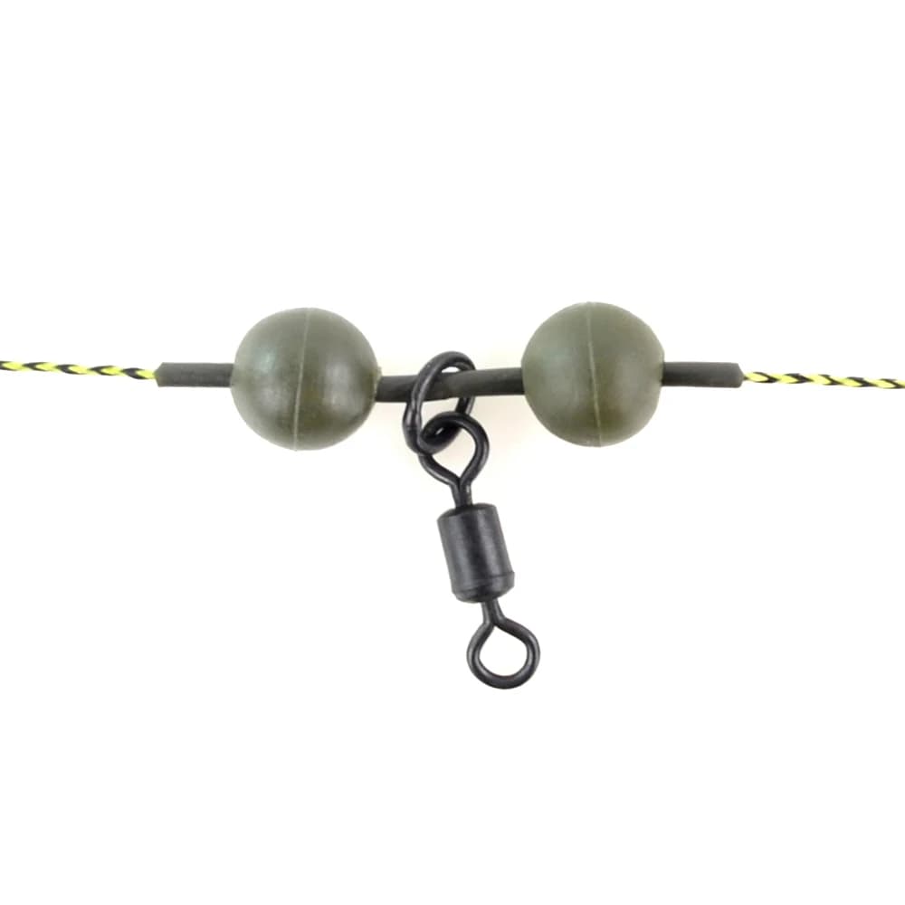 20 perles amortisseuses en caoutchouc vert pour pêche à la carpe - Perles souples AG131 pour montage