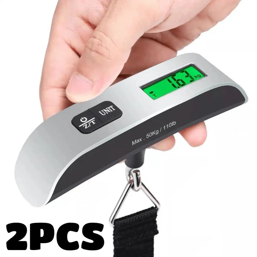 Balance digitale crochet 50kg 110lb pour bagages et pêche - Pèse-à-main LCD portable pour voyage et pesée poissons