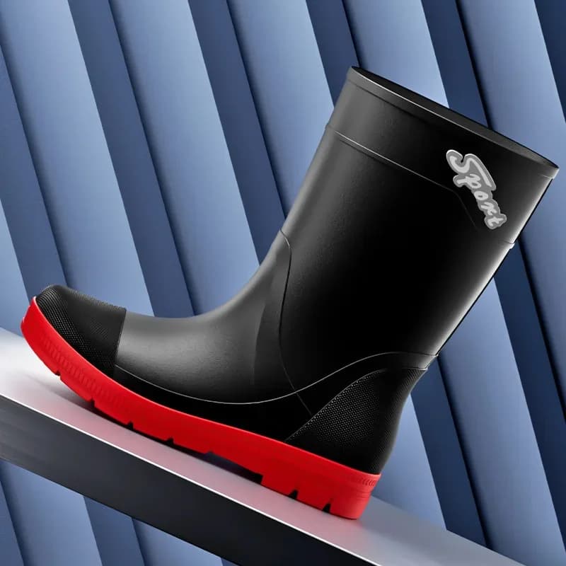 Bottes de pluie homme hautes genou imperméables antidérapantes pour randonnée montagne et sécurité travail
