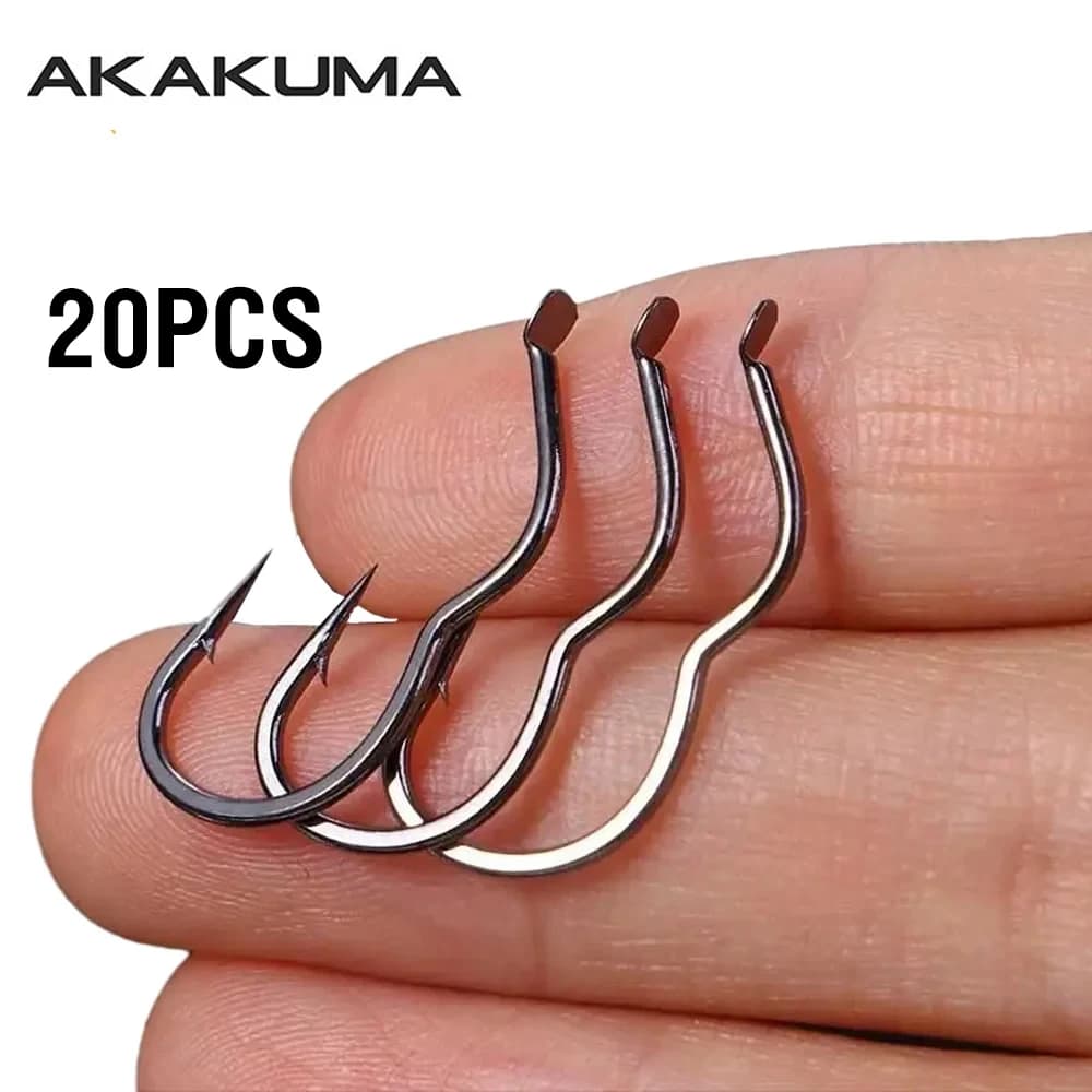 20 hameçons automatiques à bascule 1-14 pour carpe, acier carbone anti-décrochage à double courbure et ardillon ultra tranchant
