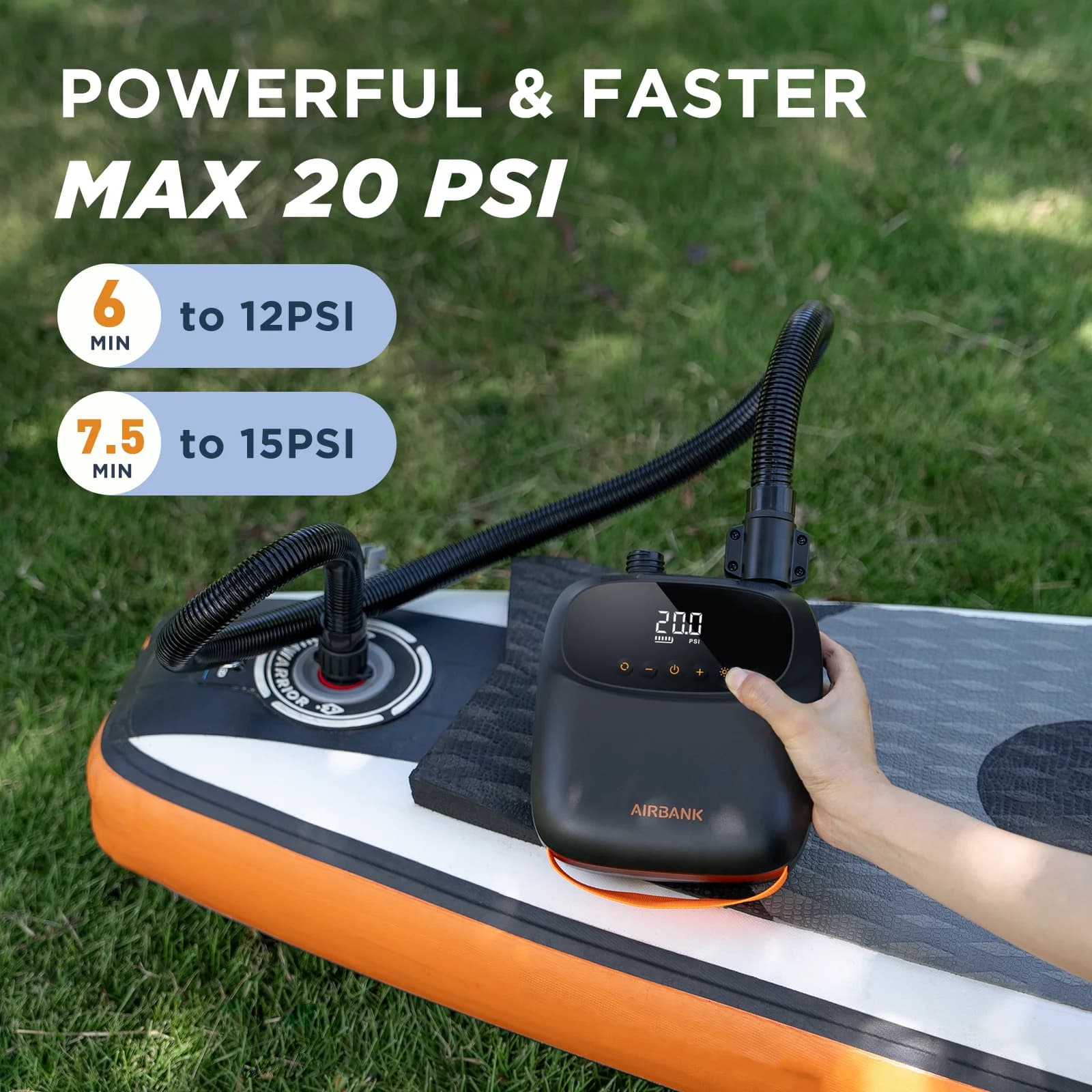 Pompe électrique rechargeable SUP gonflage dégonflage 20PSI pour kayak PVC kite wings pêche