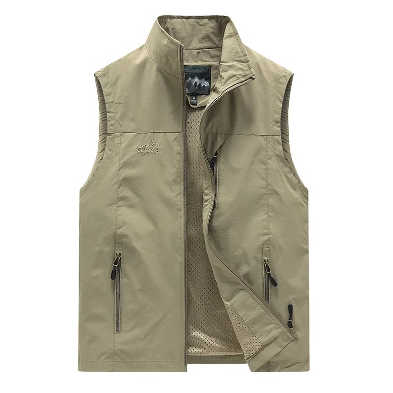 Veste légère homme printemps pêche photographie loisirs extérieur décontractée sans manches
