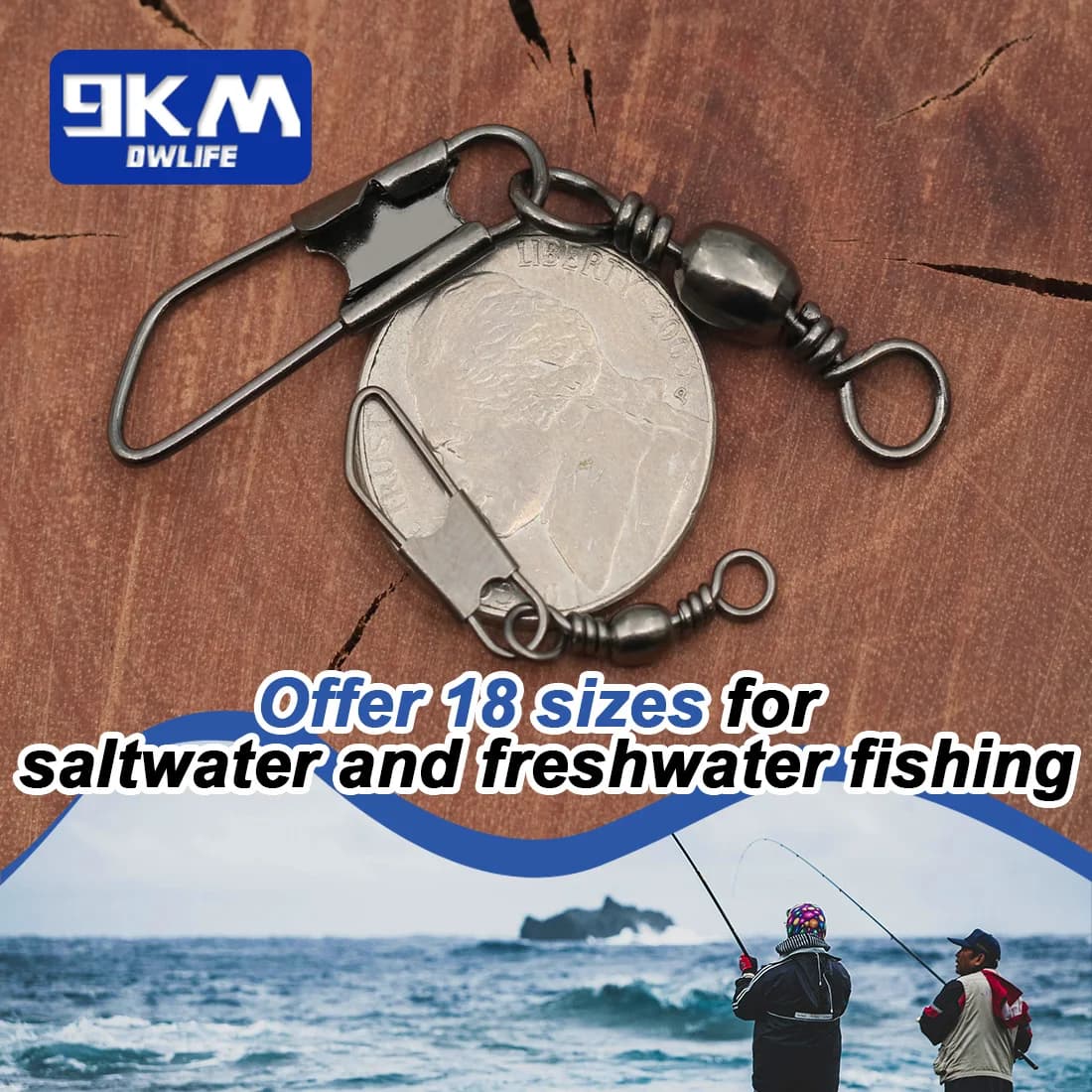 Émerillons à clip de sécurité 50-200 pièces - Émerillons acier inox pour pêche en mer et eau salée