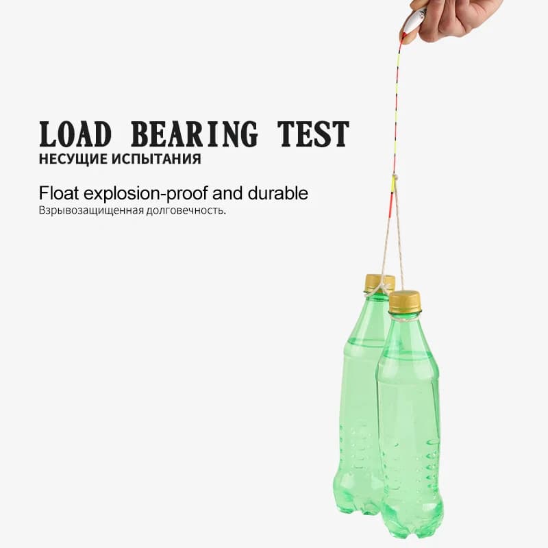 10 flotteurs de pêche verticale eau peu profonde avec hameçons et repose-canne accessoires nano composites