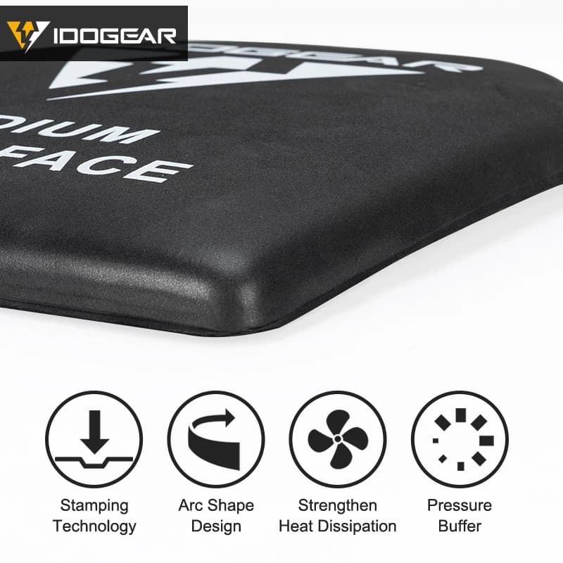 Plaques EVA mousse tactique airsoft pêche - Plaques choc élastiques taille moyenne noir