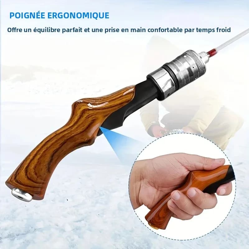 Canne à pêche sur glace portable détachable - Pôle hivernal ultraléger sensible pour pêche blanche