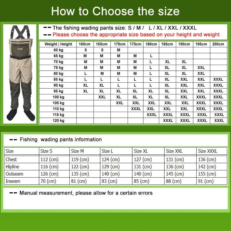 Waders de pêche imperméables homme et femme, avec chaussettes néoprène intégrées pour la pêche à gué